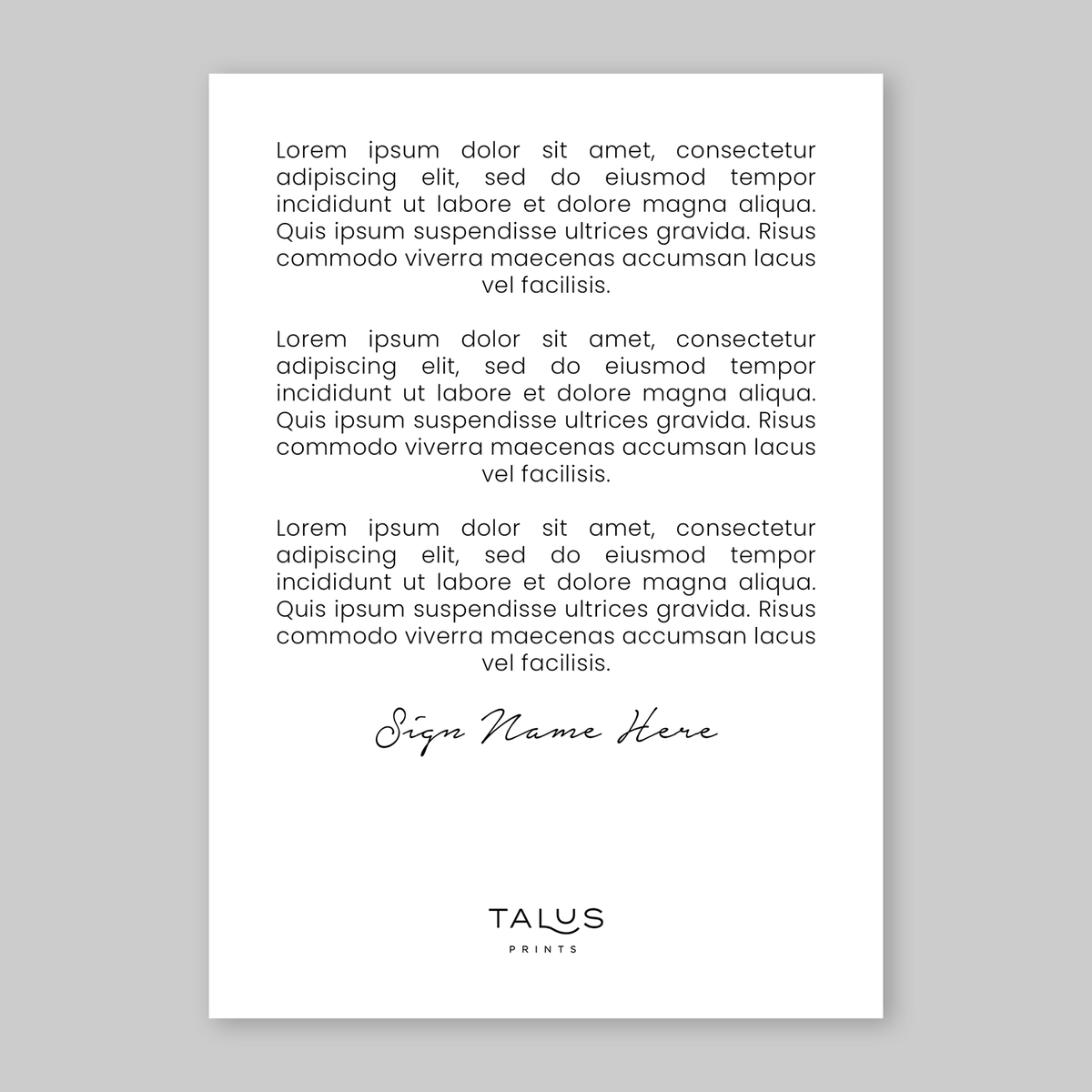 Back of Card - Simple Greeting